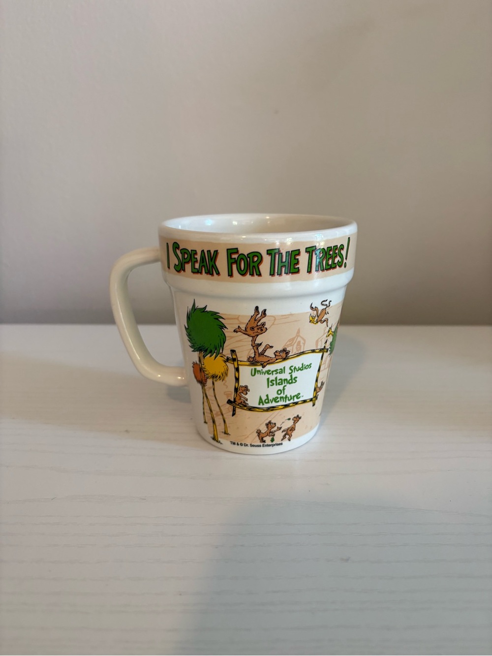 Ceramic Dr. Seuss Mug the Lorax Universal studios Islands of Adventure